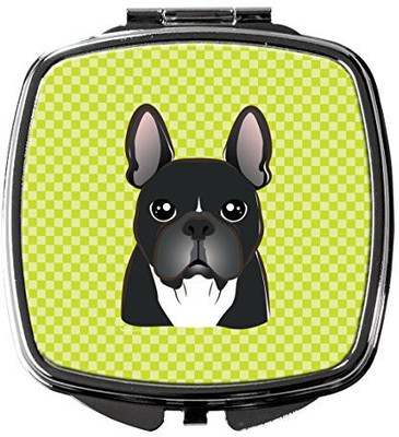 

Caroline's Treasures BB1289SCM Checkerboard Lime Green French Bulldog Compact Mirror