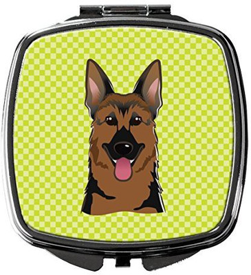 

Caroline's Treasures BB1273SCM Checkerboard Lime Green German Shepherd Compact Mirror
