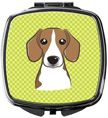 

Caroline's Treasures BB1301SCM Checkerboard Lime Green Beagle Compact Mirror
