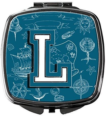 

Caroline's Treasures CJ2014-LSCM Letter L Sea Doodles Initial Alphabet Compact Mirror