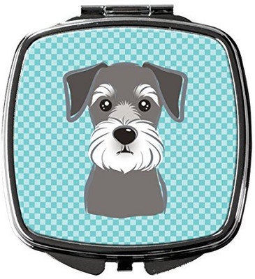 

Caroline's Treasures BB1144SCM Checkerboard Blue Schnauzer Compact Mirror
