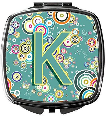 

Caroline's Treasures CJ2015-KSCM Letter K Circle Teal Initial Alphabet Compact Mirror