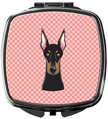 

Caroline's Treasures BB1245SCM Checkerboard Pink Doberman Compact Mirror