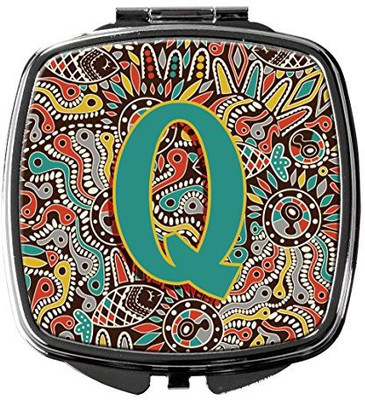 

Caroline's Treasures CJ2013-QSCM Letter Q Retro Tribal Alphabet Initial Compact Mirror