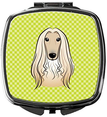 

Caroline's Treasures BB1306SCM Checkerboard Lime Green Afghan Hound Compact Mirror