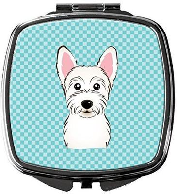 

Caroline's Treasures BB1164SCM Checkerboard Blue Westie Compact Mirror