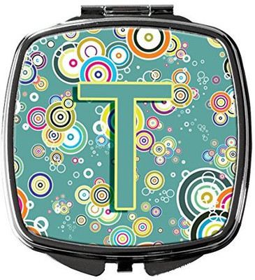 

Caroline's Treasures CJ2015-TSCM Letter T Circle Teal Initial Alphabet Compact Mirror