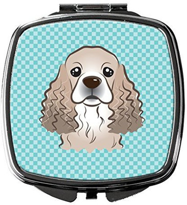 

Caroline's Treasures BB1154SCM Checkerboard Blue Cocker Spaniel Compact Mirror