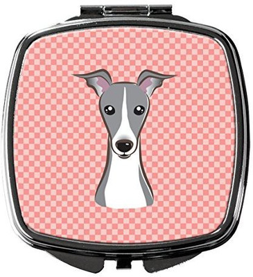 

Caroline's Treasures BB1236SCM Checkerboard Pink Italian Greyhound Compact Mirror