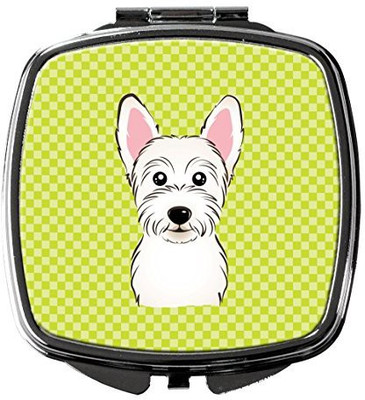 

Caroline's Treasures BB1288SCM Checkerboard Lime Green Westie Compact Mirror