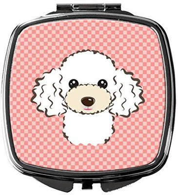

Caroline's Treasures BB1257SCM Checkerboard Pink White Poodle Compact Mirror