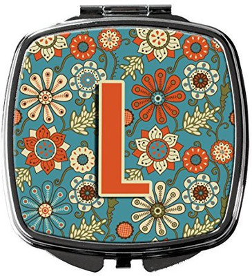 

Caroline's Treasures CJ2012-LSCM Letter L Flowers Retro Blue Compact Mirror