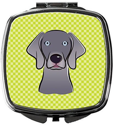 

Caroline's Treasures BB1293SCM Checkerboard Lime Green Weimaraner Compact Mirror
