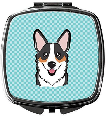 

Caroline's Treasures BB1193SCM Checkerboard Blue Corgi Compact Mirror