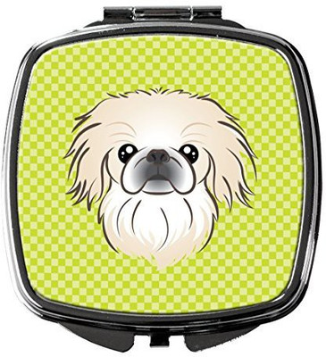 

Caroline's Treasures BB1283SCM Checkerboard Lime Green Pekingese Compact Mirror