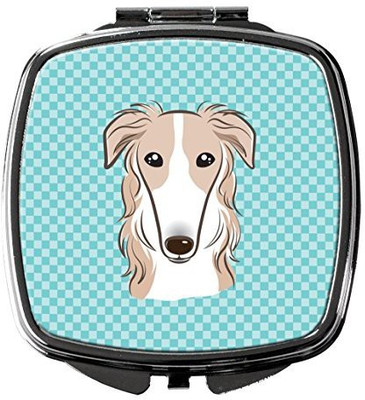 

Caroline's Treasures BB1166SCM Checkerboard Blue Borzoi Compact Mirror