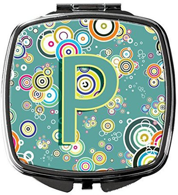 

Caroline's Treasures CJ2015-PSCM Letter P Circle Teal Initial Alphabet Compact Mirror