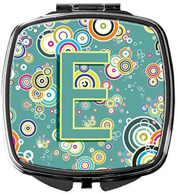 

Caroline's Treasures CJ2015-ESCM Letter E Circle Teal Initial Alphabet Compact Mirror