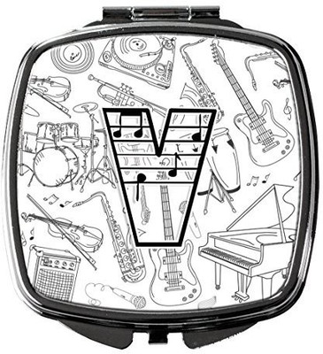 

Caroline's Treasures CJ2007-VSCM Letter V Musical Note Letters Compact Mirror