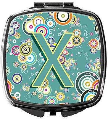 

Caroline's Treasures CJ2015-XSCM Letter X Circle Teal Initial Alphabet Compact Mirror