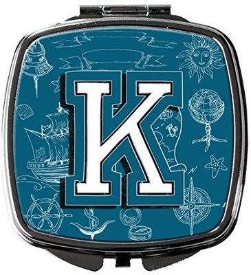 

Caroline's Treasures CJ2014-KSCM Letter K Sea Doodles Initial Alphabet Compact Mirror