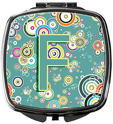 

Caroline's Treasures CJ2015-FSCM Letter F Circle Teal Initial Alphabet Compact Mirror