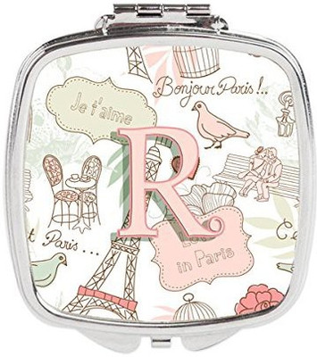 

Caroline's Treasures Letter R Love in Paris Pink Compact Mirror