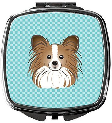 

Caroline's Treasures BB1186SCM Checkerboard Blue Papillon Compact Mirror