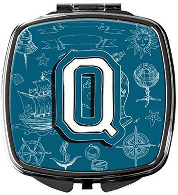 

Caroline's Treasures CJ2014-QSCM Letter Q Sea Doodles Initial Alphabet Compact Mirror