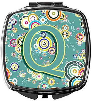 

Caroline's Treasures CJ2015-QSCM Letter Q Circle Teal Initial Alphabet Compact Mirror