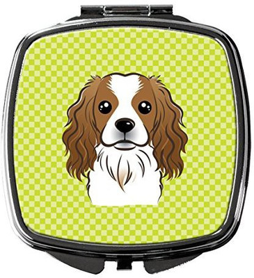 

Caroline's Treasures BB1286SCM Checkerboard Lime Green Cavalier Spaniel Compact Mirror