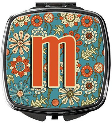 

Caroline's Treasures CJ2012-MSCM Letter M Flowers Retro Blue Compact Mirror