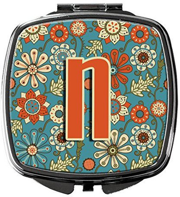 

Caroline's Treasures CJ2012-NSCM Letter N Flowers Retro Blue Compact Mirror