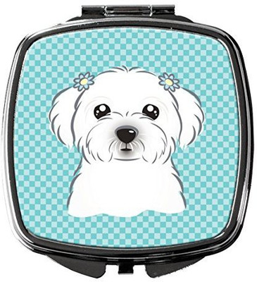 

Caroline's Treasures BB1146SCM Checkerboard Blue Maltese Compact Mirror