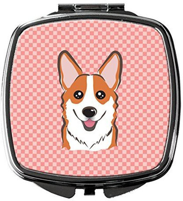 

Caroline's Treasures BB1254SCM Checkerboard Pink Corgi Compact Mirror