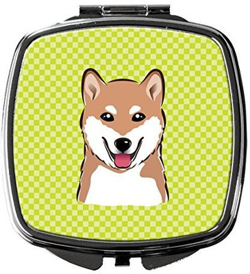 

Caroline's Treasures BB1287SCM Checkerboard Lime Green Shiba Inu Compact Mirror
