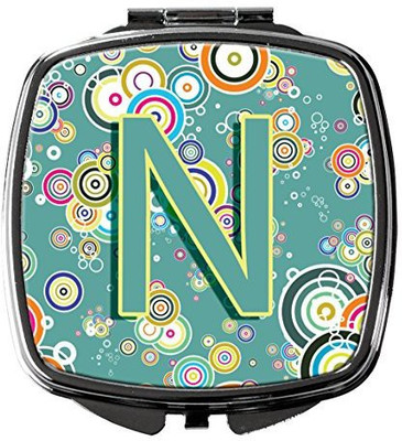 

Caroline's Treasures CJ2015-NSCM Letter N Circle Teal Initial Alphabet Compact Mirror