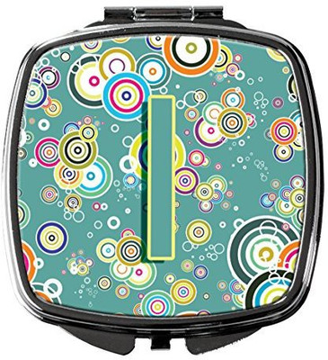 

Caroline's Treasures CJ2015-ISCM Letter I Circle Teal Initial Alphabet Compact Mirror