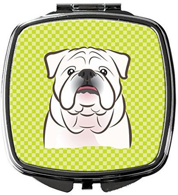

Caroline's Treasures BB1282SCM Checkerboard Lime Green White English Bulldog Compact Mirror