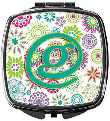 

Caroline's Treasures CJ2011-GSCM Letter G Flowers Pink Teal Green Initial Compact Mirror