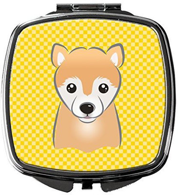 

Caroline's Treasures BB1133SCM Yellow Checkered Shiba Inu Compact Mirror