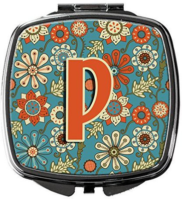 

Caroline's Treasures CJ2012-PSCM Letter P Flowers Retro Blue Compact Mirror