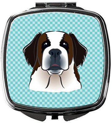

Caroline's Treasures BB1184SCM Checkerboard Blue Saint Bernard Compact Mirror