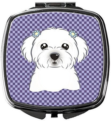 

Caroline's Treasures BB1134SCM Purple Checkered Maltese Compact Mirror