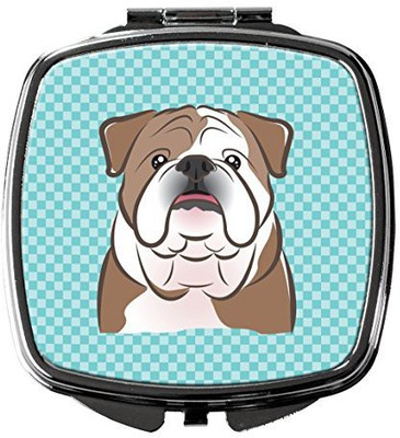 

Caroline's Treasures BB1157SCM Checkerboard Blue English Bulldog Compact Mirror