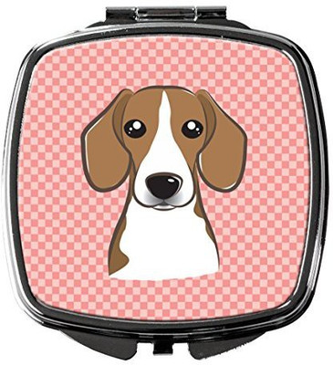 

Caroline's Treasures BB1239SCM Checkerboard Pink Beagle Compact Mirror