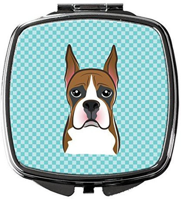 

Caroline's Treasures BB1161SCM Checkerboard Blue Boxer Compact Mirror