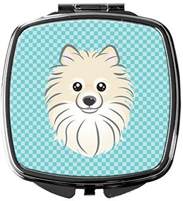 

Caroline's Treasures BB1145SCM Checkerboard Blue Pomeranian Compact Mirror