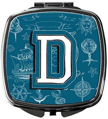 

Caroline's Treasures CJ2014-DSCM Letter D Sea Doodles Initial Alphabet Compact Mirror