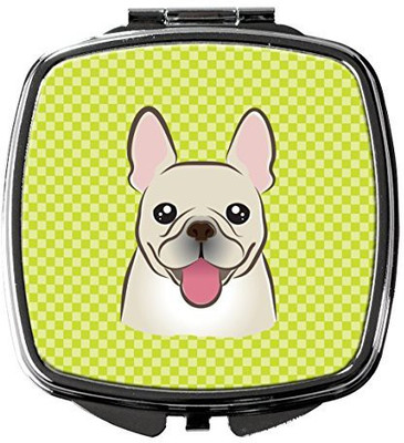 

Caroline's Treasures BB1300SCM Checkerboard Lime Green French Bulldog Compact Mirror